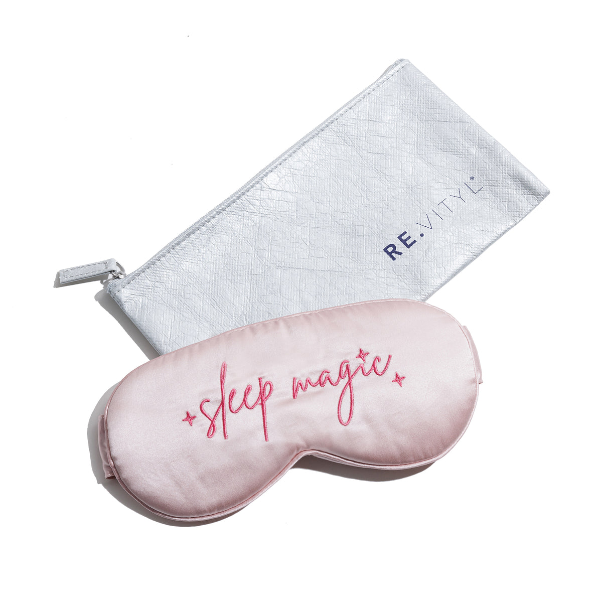 SLEEP MAGIC SILK MASK - PINK CLOUDS EMBROIDERY | RE-VITYL